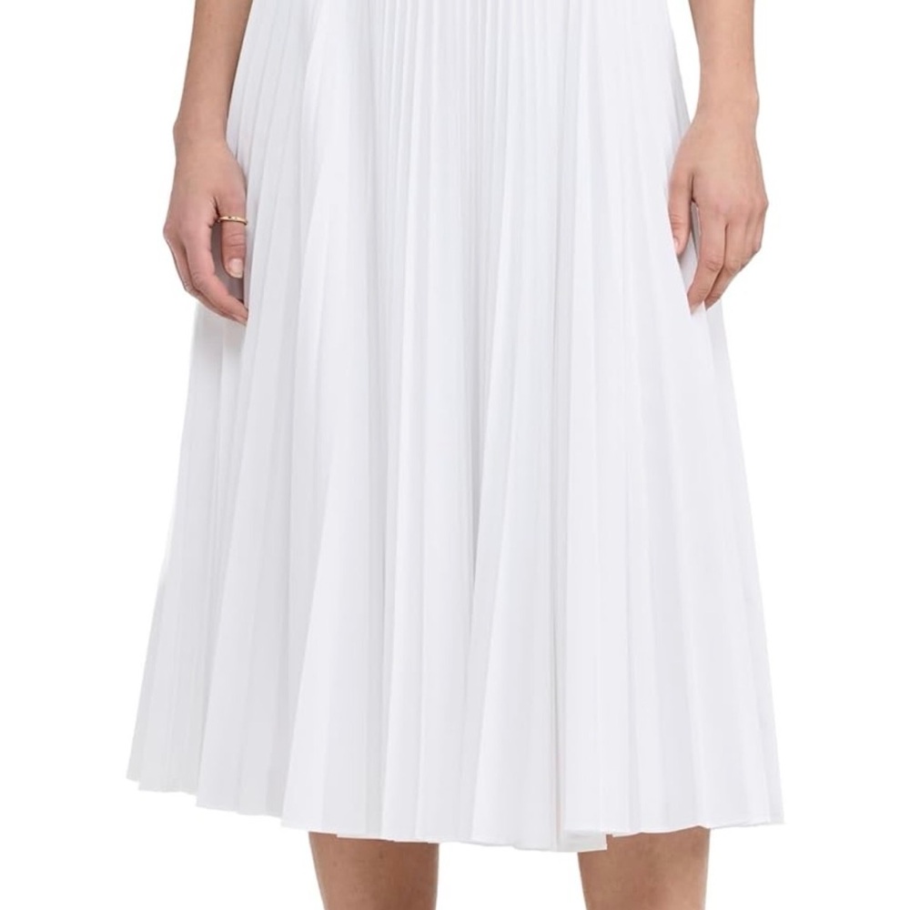 Theory White Pleated Skirt